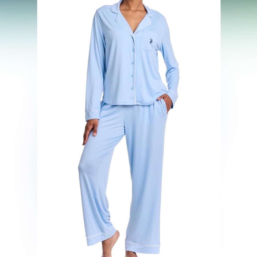 Baby Blue Polo PJ Set💙